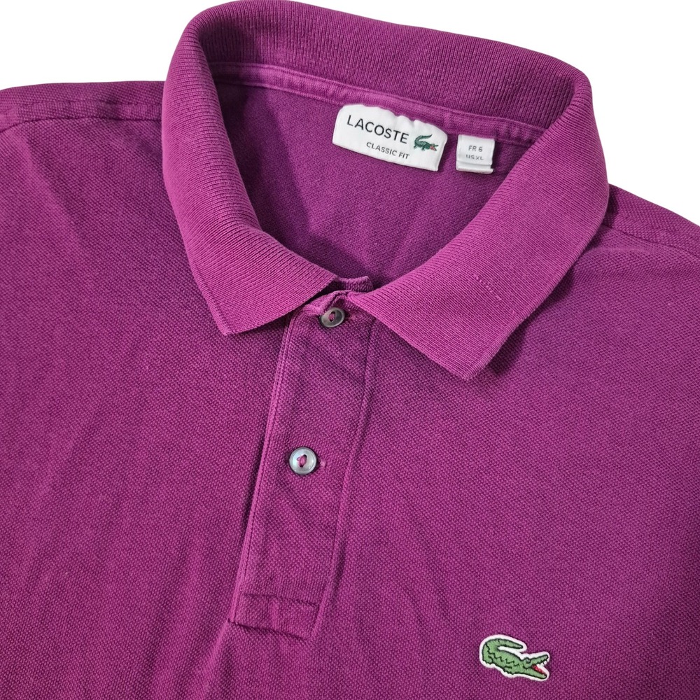 Lacoste Fuchsia Polo with Green Croc Patch